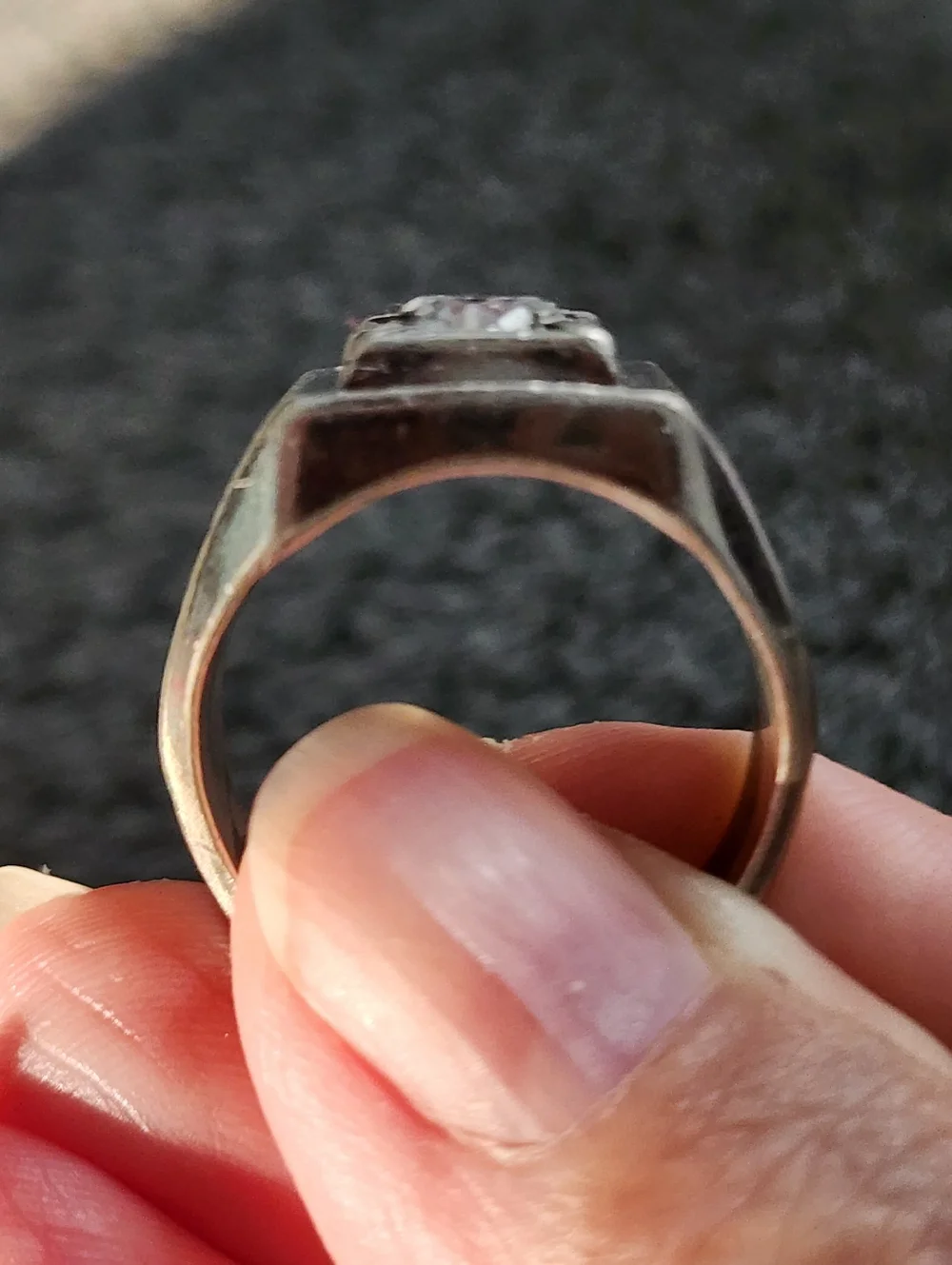 Sterling Silver Men's Ring with CZ Center Stone